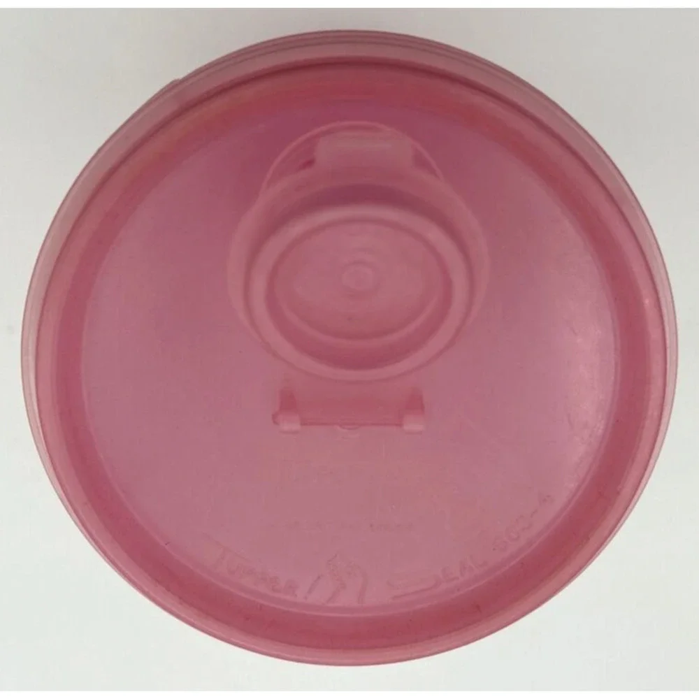 Vintage Tupperware Tall‎ Cannister 232-3 & Lid 603-4 Pink SKU U149